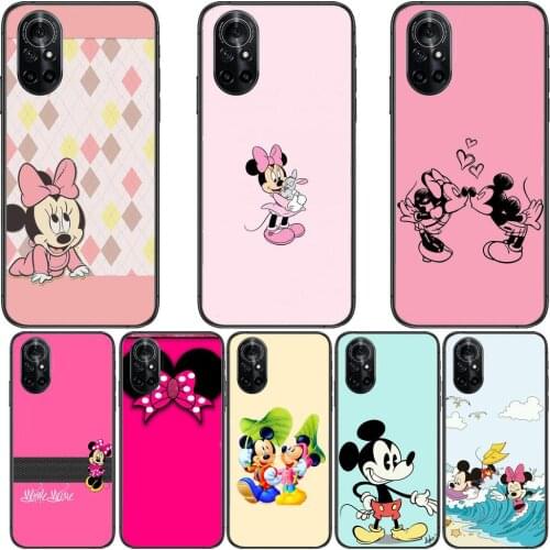Disney Mickey Minnie Mouse Clear Phone Case For Huawei Honor 20 10 9 8A 7 5T X Pro Lite 5G Black Etui Coque Hoesjes Comic Fash