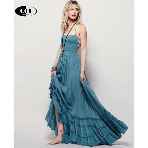 Designer beach maxi dress sexy boho Bohemia holiday summer long backless women party ladies dresses Festival clothing vestidos