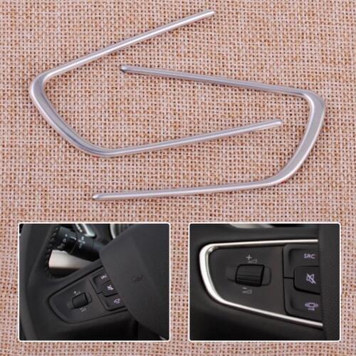 DWCX 2Pcs Car Styling ABS Plastic Steering Wheel Cover Molding Trim Strip Decoration Fit For Peugeot 508 2014 2015 2016