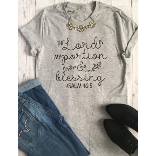 The Lord is my portion T-shirt Christian women fashion funny graphic Jesus tees grunge tumblr cotton casual tops faith t shirt