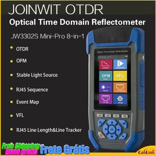 JOINWIT JW3302S 8-in-1 Mini OTDR 1310nm/1550nm 22/20dB +OPM Built-in 10mW VFL +RJ45 +Event Map Light source 60KM