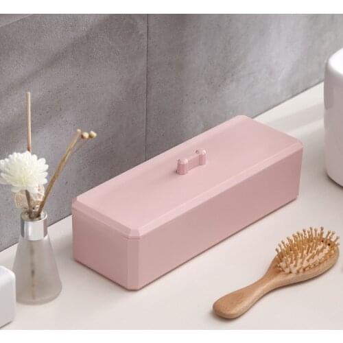 Cosmetic Storage Box Jewelry Storage Box Makeup Organizer Cotton Swab Cotton Ball Plastic Box Desktop Rack with Lid Dustproof