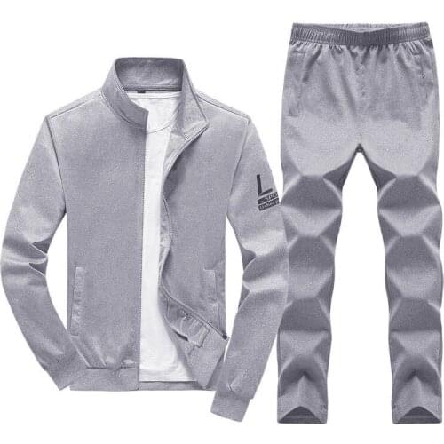 New Running Pants Sets Mens Sports Suits Sportswear Set Polyester Fitness Training Cycling Tracksuit men Pocket Jogging Suit