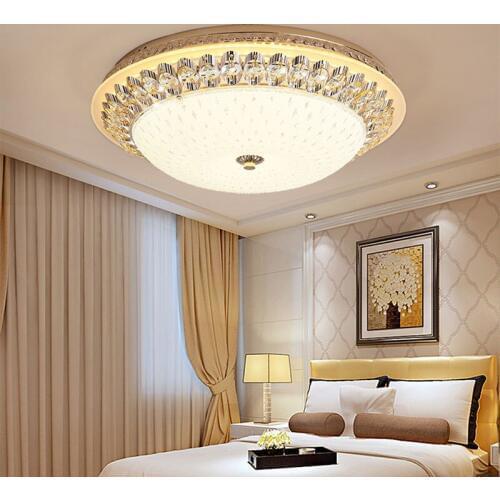 L European ceiling lamp led simple modern round bedroom lamp warm romantic living room home room crystal lamps led
