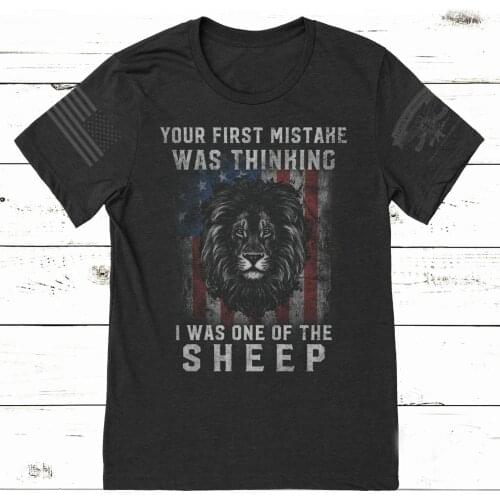 Lions Not Sheep T-Shirt I Was One of The Sheep T-shirt I Love My Freedoom Slogan Tee America Flg Lion Tops Independence Day Tee