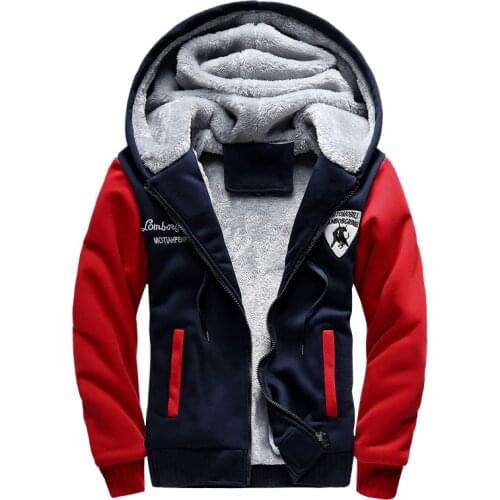 Fashion Thick Sweatshirt Jacket Winter Hooded Coat Soft Faux Hoodie Sweatshirt Overcoat For Big Boys Kids Men Outerwear Clothes