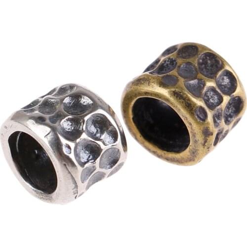 Hammer Grain EDC DIY Knife Beads Pendant Vintage Color Brass Cupronickel For Paracord Beads