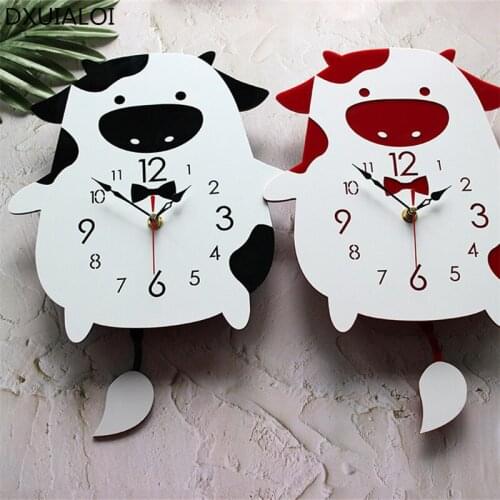Cartoon swing wall clock modern home decoration clocks Creative animal pendulum clock children room decoration