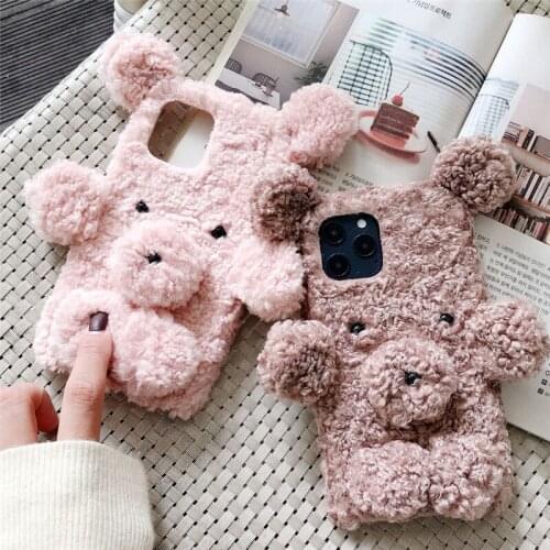 Phone Case Soft Cover for Samsung Galaxy S20 Ultra S20fe S10e S10 Plus S9 S8 Active S7 S6 Edge Cute Furry Protection Back Shell