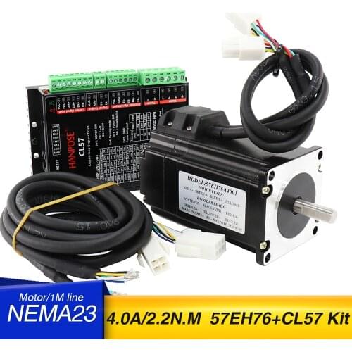 57EH76A4001+CL57 sets Hybrid Step-servo Driver CNC Nema23 Closed Loop 4.0A 2.2N.m Servo motor Stepper Motor 76mm