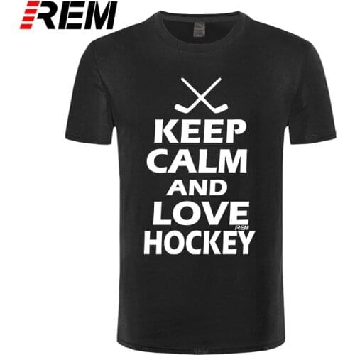 New Brand Clothing Keep Calm and Play Hockeys Novelty Present T Shirt Men Funny