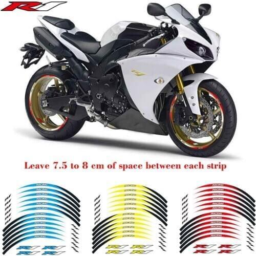 New 12 Strips Racing Personality Motorcycle Accessories Wheel Hub Decals Reflective Stickers Outer Rim For YAMAHA YZF R1 yzf r1
