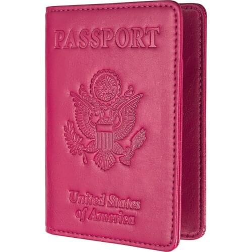 Microfiber Leather USA Passport Holder Cover Women American Passport Holder Case Blocking Men Travel Wallet Document Organizer