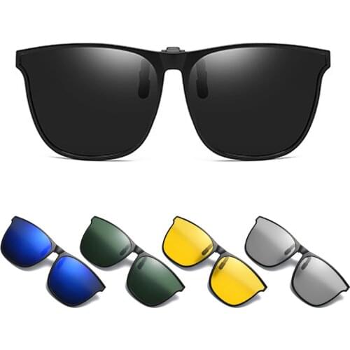 Mirror Blue Flip Up Clip On Sunglasses Oversized Polarized Men 2021 Fishing Photochromic Big Size Sun Glasses Women Driving