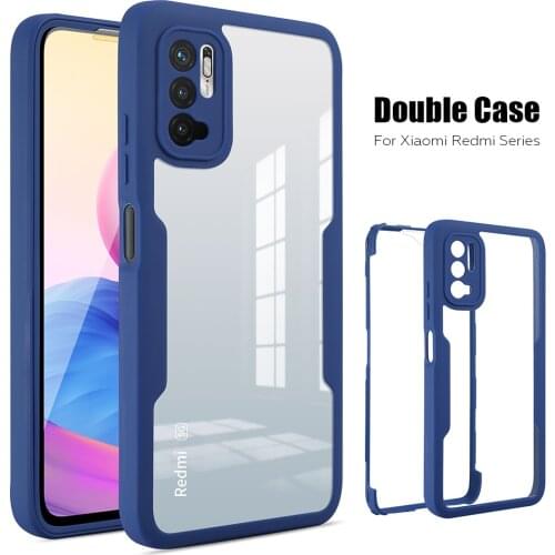 Front Back Transparent Phone Cover For Xiaomi Redmi Note 10 Pro Note10 5G Poco M3 Pro X3 NFC 360 Full Cover Protection Case