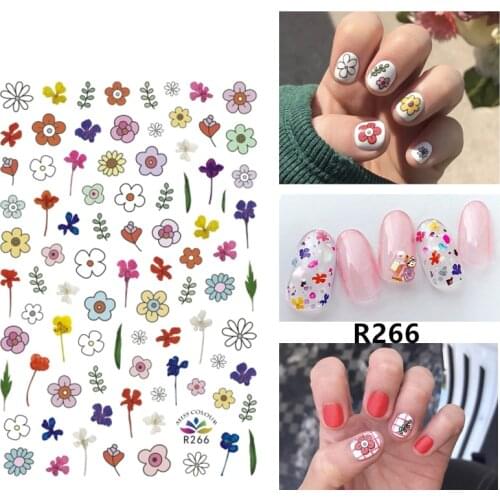 Self-adhesive 3D Stickers for Nails Small Fresh Flowers Nail Art Decorations Small Size Fashion Stickers Women Girl Nail Foils