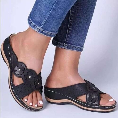 Women Sandals New Casual Summer Shoes Woman Peep Toe Slippers Soft Bottom Wedges Shoes For Women Heels Sandalias Mujer Plus Size