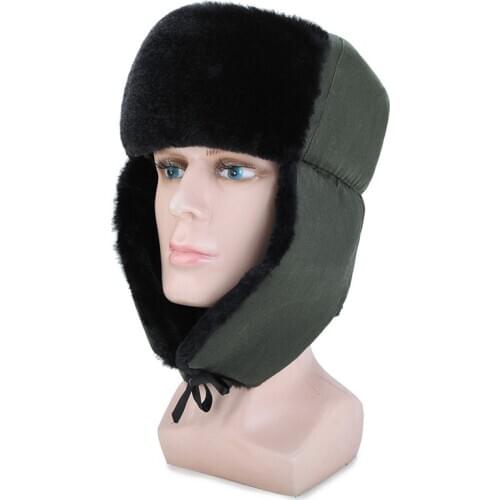 2019 Russia Ushanka Bomber Hats Pilot Trapper Cap Winter Faux Fur Ear Flaps Cap Snow Caps hat Ear Protection Bonnet