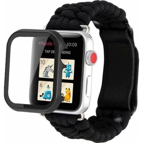 Case+Survival Rope strap For Apple watch band 44 mm 40mm iWatch 42mm 38mm Outdoors Leather clasp Bracelet Apple watch 5 4 3 2 1