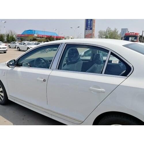 Car styling sticker stainless steel trim glass window garnish pillar middle column hood parts for Volkswagen jetta MK6 2012-2018