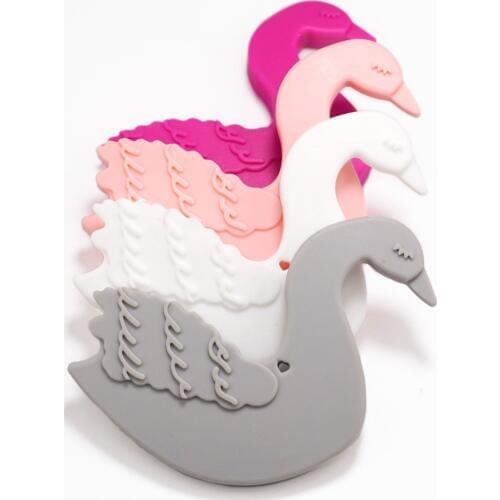 Sutoyuen 1pcs Food Grade Animal Swan Silicone Teethers Infant Baby Pacifier Charms Teething Gift Toddler Toys Baby Teether