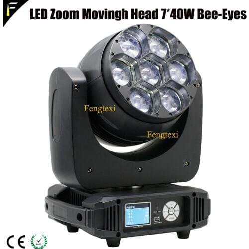 Motorised Zoom LED Moving Head Wash Light 7x40W Bee Eye Washer with Light Source 7x 40W Os-ram RGBW 4in1 LED For Party Ceremony