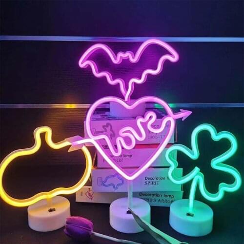 LED night light, neon shape, small table lamp, bar room, living room, childrens room, desktop decoration lighting, neon light