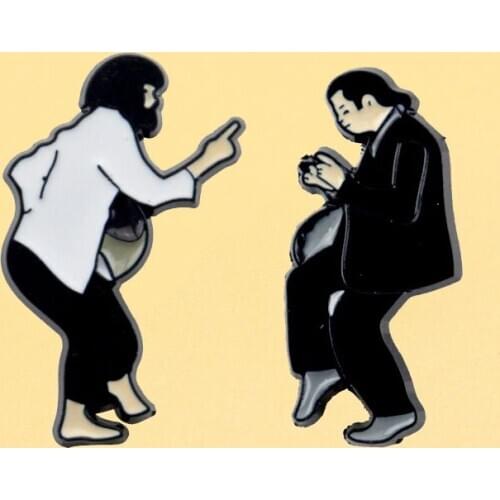 Creative Novel Enamel Pins Funny Boy and Girl Metal Cartoon Brooch Men Women Fashion Jewelry Gifts Anime Movie Lapel Badge