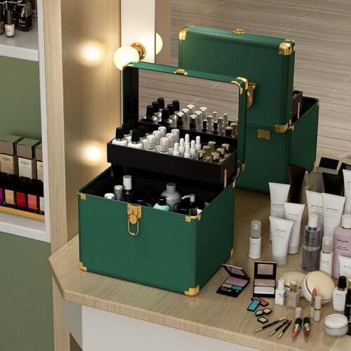 High end Travel makeup bag waterproof cosmetic bag Make up bag Portable large capacity storage cosmetic box Suitcase makeup case