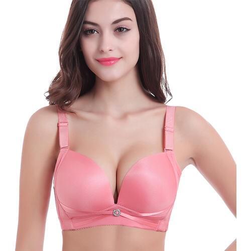 Women Seamless Bra Adjusted Wire Free Push up Bra 3/4 Cup Four Hook-and-eye Thin Seamless Bralette New Bra Plus Size Underwear