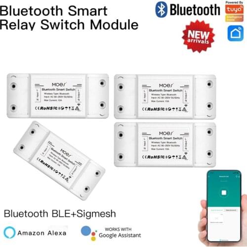10A Tuya Bluetooth Smart Switch Relay Module Single Point Control Sigmesh Wireless Control Work With Alexa Google Home