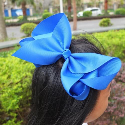 2 PCS 8 inch Super Large hair bow Girls Lady Hair clips Top Quality Hair Accessories Big Grosgrain Ribbon Paty Hair Bow Hairgrip