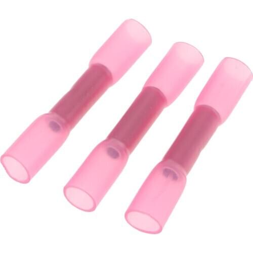 240 PINK HEAT SHRINK BUTT WIRE CRIMP CONNECTORS ELECTRICAL TERMINALS 22-18