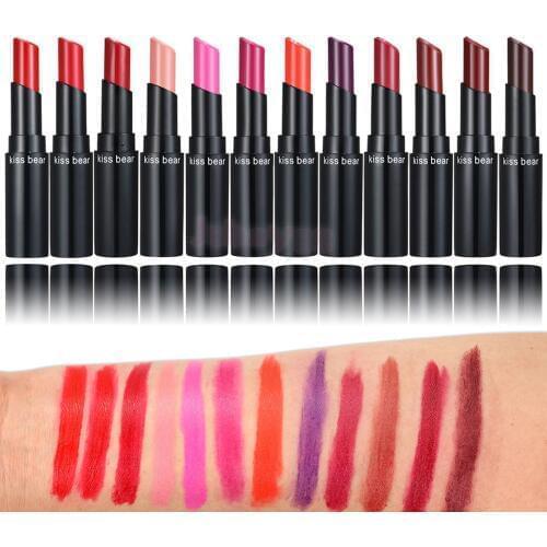 3 Colors/Set Cosmetic Lipstick Makeup Set Long Lasting Moisturing Creamy Lip Stick Kit 12 Fashionable Colors for Choose