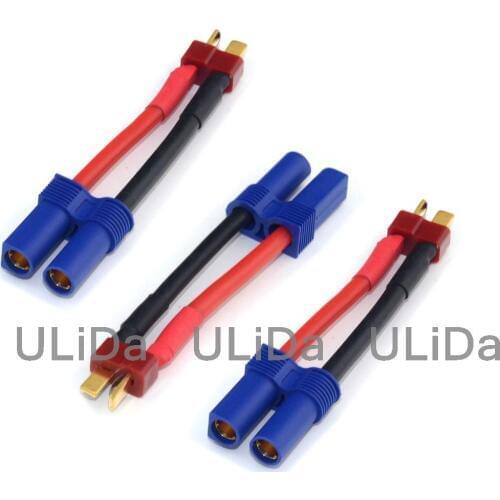 3PCS T-Plug Deans Male to Female EC5 RC Battery Adapter Connector /w Wire for RC Helicoper Mini Multirotor Quadcopter