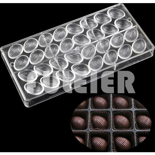3D Easter Egg Shape Polycarbonate Chocolate Mold For Baking Pastry Bonbon Candy Mould Confectionery Tool Bakeware