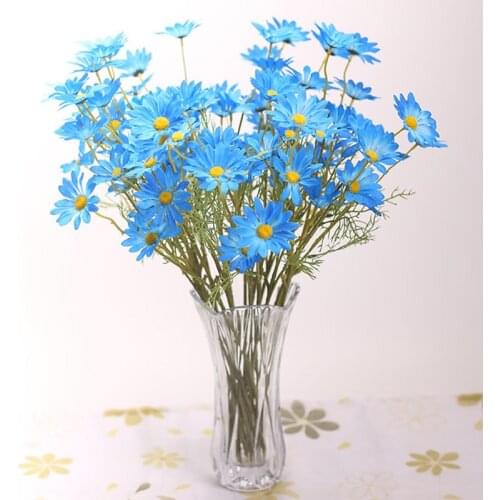 5 Heads/Branch Artificial Daisy Flowers Silk Small Daisy Fake Flowers Wedding Bridal Bouquet Party Home Decor Simulation Flowers