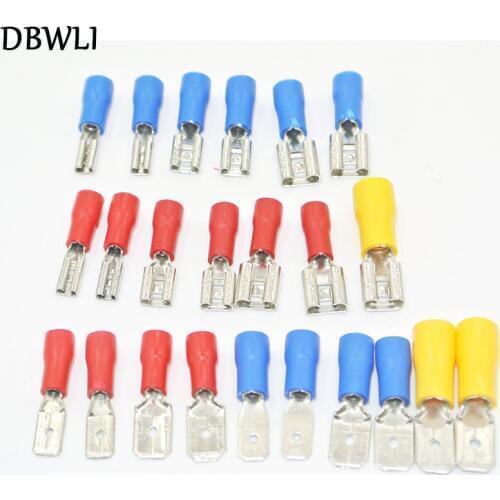 50pcs Female Red blue yellow 2.8mm 4.8mm 6.3mm Insulated Spade Wire Connector Electrical Crimp Terminal