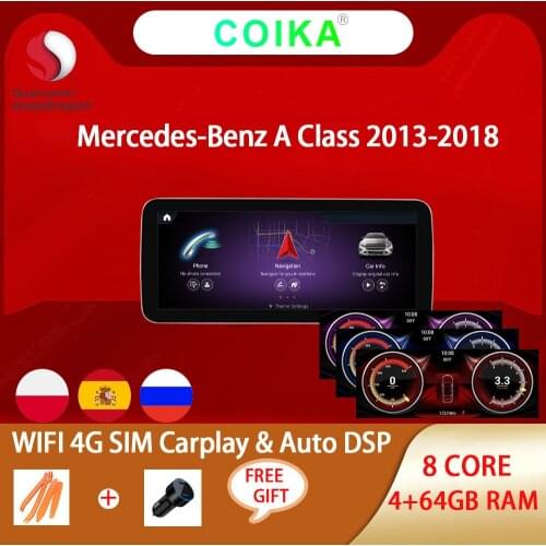 8 Core Android 10 System Car GPS Navi Stereo For Mercedes Benz A GLA W176 X156 C117 WIFI 4G Carplay 4+64GB 1920*720 Multimedia
