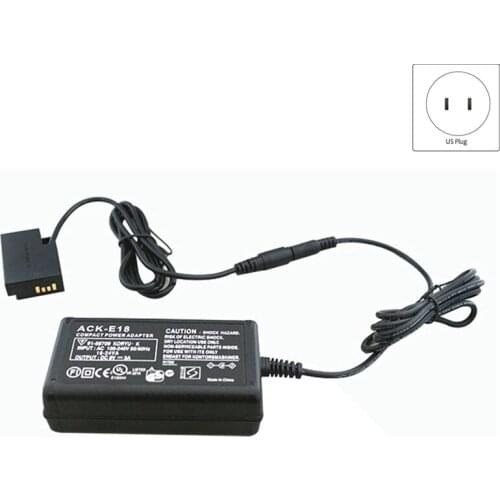 DR-E18 DC Coupler Dummy Battery ACK-E18 AC Power Adapter for Canon EOS 750D 760D 800D 200D 77D Digital Cameras(US Plug)