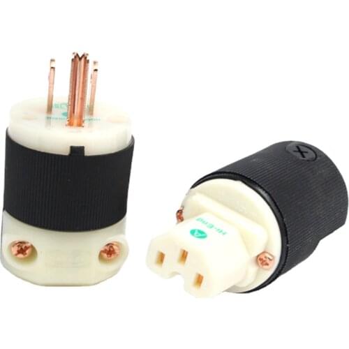 Hubbell HBL8215G Pure Copper Hifi Audio Adapter AC Power Plug IEC Connecter US Version