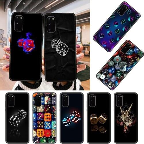Phone Case For SamSung Galaxy S10 S20 S9 S7 S8 S6 Plus Edge E Lite Ultra Black Cover Bumper Soft Funda Luxury Dice Win Lucky