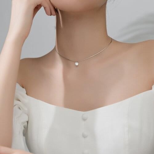 Colusiwei Sparkling Clear CZ Real 925 Sterling Silver Fashion Snake Chain Choker Necklace for Women Original Design Jewelry