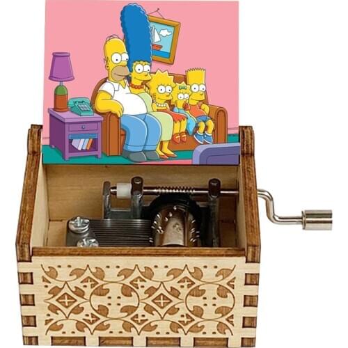 Wooden Music Box Simpson Music Theme Caixa De Musica Children, Daughter/Son Christmas Halloween Gift