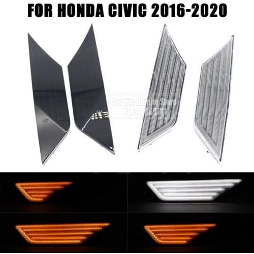 For Honda Civic 10th Gen 2016-2020 2pcs Flowing LED Side Marker Lights Turn Signal Lights Indicator Repeater Lamps