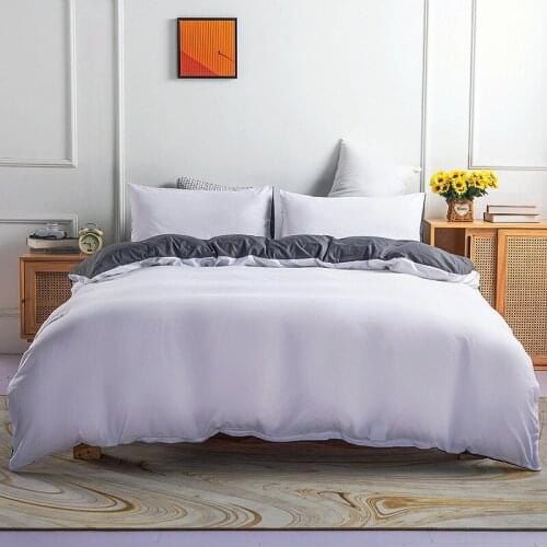 Nordic Double Bed Duvet Cover Set Two Side Different Solid Colors Bed Linen Twin Full Queen King Size Bedding Set for Bedroom