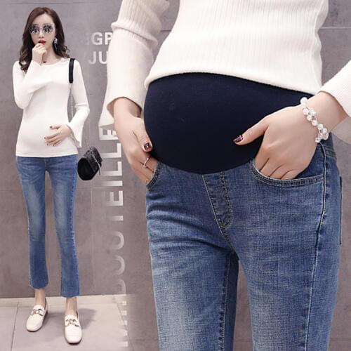 #1006 Maternity Flare Jeans Pregnancy Clothes Denim Pants for Pregnant Women Embarazada Ropa Srping Autumn Plus Size 10%Off