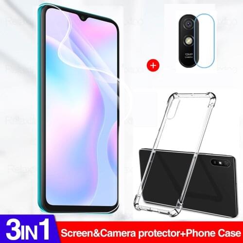 3in1 Hydrogel Film On For Xiaomi Redmi 9A 9C 9 9T Cover Case For Xiomi Poco X3 NFC M3 Pro F3 Protective Film Not Glass