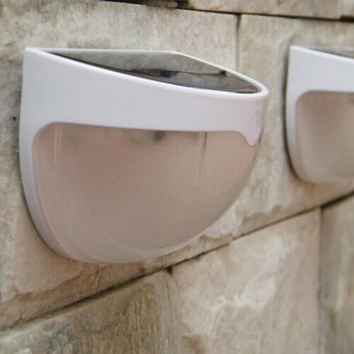 [HDTS] Solar Power Panel 6 LED Light Sensor Waterproof Outdoor Fence Garden Pathway Wall Lamp Lighting White Warm White