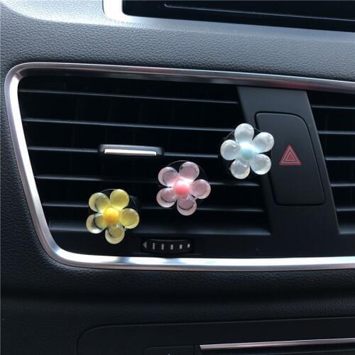 2 pcs Exquisite color plastic flower modeling Car perfume decoration Lady car air freshener Air conditioning flower ornaments